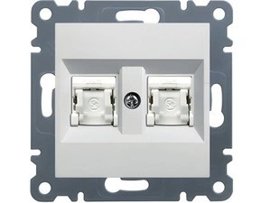HAG WL2140 Datová zásuvka 2 x RJ45 - cat.5e FTP - bílá, Lumina