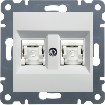 HAG WL2140 Datová zásuvka 2 x RJ45 - cat.5e FTP - bílá, Lumina
