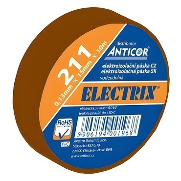 Páska elektroizolační ANTICOR 206, 211 PVC, 15x10x0,13, hnědá