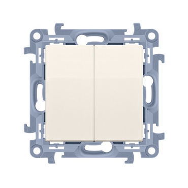 SIMON 10 CP2.01/41 Ovládač zapínací dvojitý, řazení 1/0+1/0, (strojek s krytem) 10AX, 250V~, šroubov