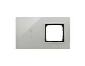 Kryt dotyk. ovl. SIMON DSTR230/71, 1 ovl. Simon 54 Touch, 2 dotyk.+1 otvor, bouřková/stř. metalíza