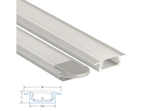 Profil vestavný MC LED VR, 22x7 mm, včetně matného difuzoru, 1 m