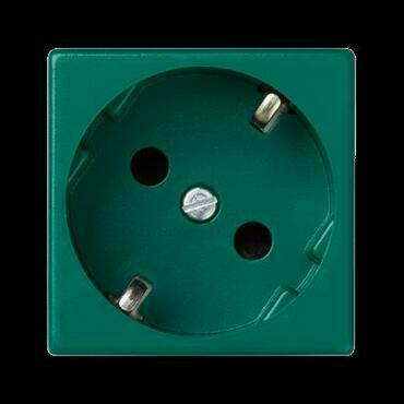 Zásuvka K45 SIMON K11/27, 1 nás., Schuko, natoč. dutina, 16A/250V~, bezšr. sv., zelená