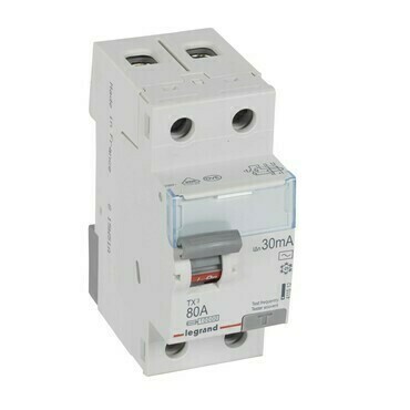 Chránič dvoupolový LEGRAND 411512 TX3 CHRÁN. 2P 80A 30MA AC