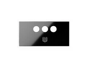 Kryt 3RCA zásuvky SIMON 10001093-138, přístroj 1/2, černá