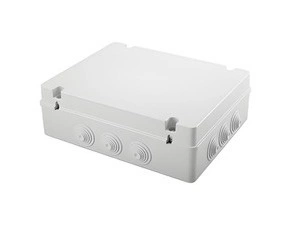 Spojovací krabice GEWISS GW44010 s víkem, plast. šroub, plombovací, ip55, 380x300x120, šedá