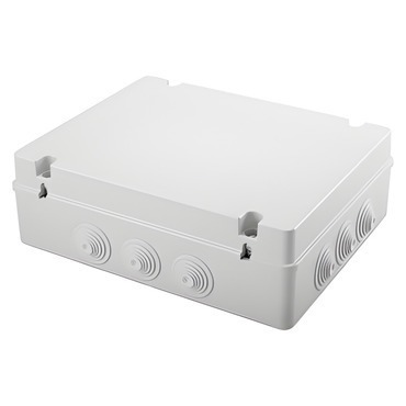 Spojovací krabice GEWISS GW44010 s víkem, plast. šroub, plombovací, ip55, 380x300x120, šedá