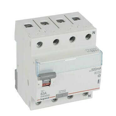 Chránič čtyřpolový LEGRAND 411808 TX3 CHRÁN. 4P 63A 500MA A-S