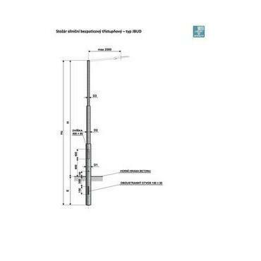 JBUD 10 L stožár silniční třístupňový