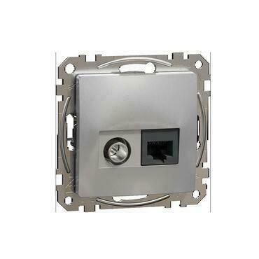 SCHN SDD113469T Sedna D/E - Datová zásuvka RJ45 kat.6 UTP+TV individuální, Aluminium