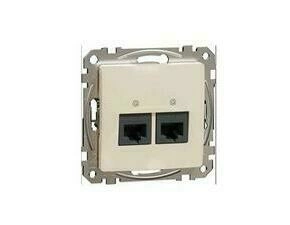 SCHN SDD112467 Sedna D/E - Datová zásuvka 2xRJ45 kat. 6A UTP, Béžová