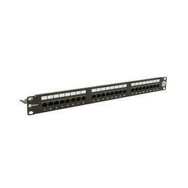 Patch panel WIREX WPP-6-U-24-1-BL, 19", CAT6, UTP, 24x RJ45, 1U, vyvazovací lišta, černý