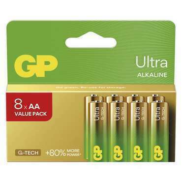 Baterie alkalická GP ULTRA AA (LR6) 8PP value pack