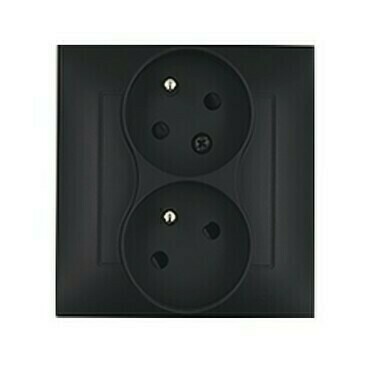 Zásuvka SIMON DGZ2TSZ/49, 2 nás., cl., pootoč., šr. sv., černá mat metalíza