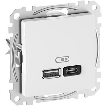 SCHN SDD111404 Sedna D/E - Dvojitá USB A+C nabíječka 3A 45W, Bílá