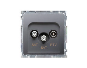 Zásuvka anténní SIMON BASIC BMZAR+SAT3.1-P2.01/21, SAT+SAT+RTV, SAT: 5–2400 MHz, RTV:5–862 MHz, ocel