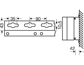 HEN FP MS 1 Montážní lišta (rám) pro upevnění větších rozváděčových sestav na zeď, délka 1980mm
