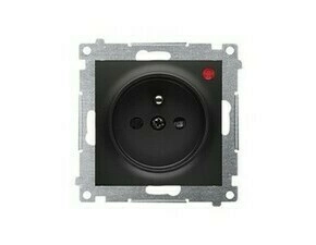 SIMON DGZ1CZ.01P/49 Zásuvka silová 1 násobná typ E, s uzemněním, se clonkami, 16 A/250 V~ bez šroub