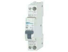 OEZ:46672 LMF-6B-1N-030A-G Jističochránič  (6 kA) In 6 A, Ue AC 230 V, charakteristika B, Idn 30 mA,