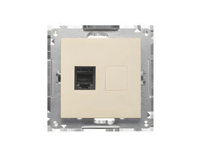 Zásuvka telefonní SIMON 55 TF1.01/144, RJ12, 1 násobná (přístroj s krytem), champagne matná
