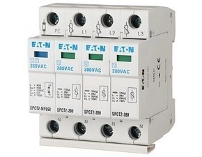 EATON 167620 SPCT2-280-3+NPE Svodič přepětí třídy T2 (II, C), modulový, TN-S,TT; 3+Npól, Un=280V