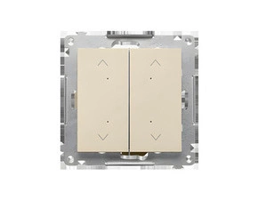 Spínač žaluziový SIMON 55 TEZ2.01/144, 2 násobný (přístroj s krytem), elektronický, champagne matná
