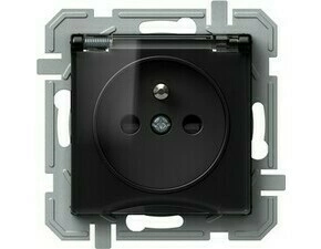 TEM ZÁSUVKA FRANCOUZSKÁ + KRYT 2P+E 16A 250V~ BT XO černá/průhledná