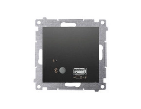 SIMON D7501385.01/49 Přijímač bluetooth s nabíječkou USB, černá matná