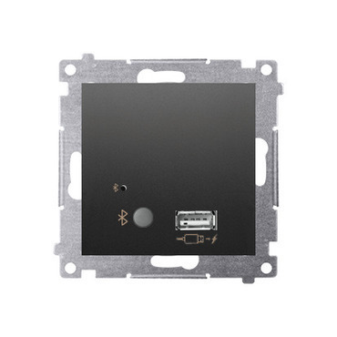 SIMON D7501385.01/49 Přijímač bluetooth s nabíječkou USB, černá matná