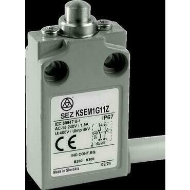 SEZ KSEM1G11Z Koncový spínač kovový s přívodním kabelem, s čepem