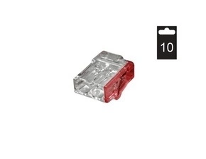 EL 1078210 Svorka krabicová mini. PC212-R/10 bezšroub., 2x 0,5-2,5 mm2, tran./červená (bal.10)