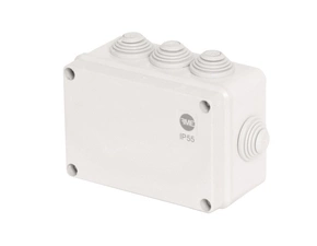 FAM Krabice SolidBOX 68032 IP55, 130x95x58mm, plné víko, stupňovité vývodky (8x)