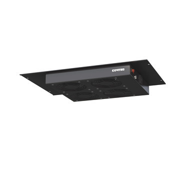 Jednotka ventilační CONTEG DP-VEL-02, 19", 1U, 2 ventilace s termostatem, hloubka 600, 800 a 1200 mm