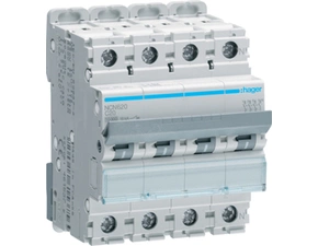 Jistič čtyřpolový HAGER NCN620 3+N pól. 20A, char.C, 10 kA