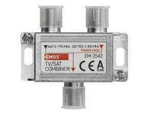 Slučovač anténní EMOS J0198, 2x vstup, 1x výstup, F konektor