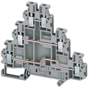 SCHN NSYTRV26T Šroubová svorka, 3 patra, 6 bodů, 2,5mm2 šedá (obj. mn. 50ks)