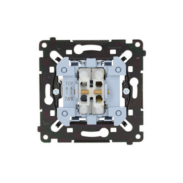 Spínač žaluziový SIMON SZW1KMR, , třípolohový, řazení 1-0-2, 10 A/250 V~, bezšroubové svorky