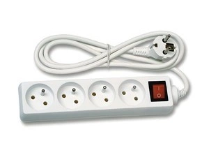 Prodlužovací přívod ECOPLANET FK4 2500W, IP20, 4x zásuvka, 1,5m, bílá
