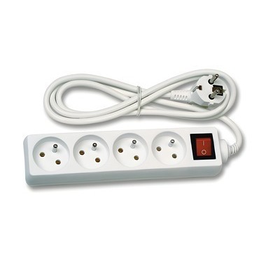 Prodlužovací přívod ECOPLANET FK4 2500W, IP20, 4x zásuvka, 1,5m, bílá