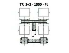 TR 2+2/114 - 1500 - PL držák pro reflektory PL, natáčení do stran