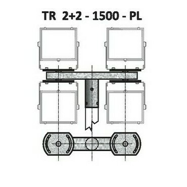 TR 2+2/89 - 1500 - PL držák pro reflektory PL, natáčení do stran
