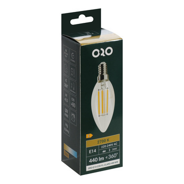 LED filamentová žárovka LED-POL Claro E14 C35 4W teplá bílá