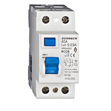 SCHRACK AR004203-- Proudový chránič AMPARO 10 kA, 40 A, 2P, 30 mA, AC