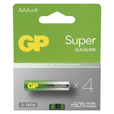 Baterie alkalická GP SUPER B01114 AAA (LR03) 4PP