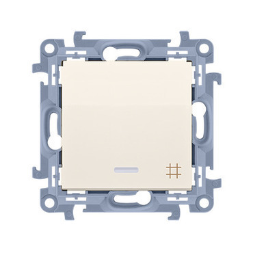 SIMON 10 CW7L.01/41 Přepínač křížový, s orientačním LED podsvětlením, řazení 7So, (strojek s krytem)