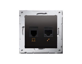 Zásuvka datová SIMON 54 D5T.01/48, RJ45 kat. 5e+telefonní RJ12, antracitová metalizovaná