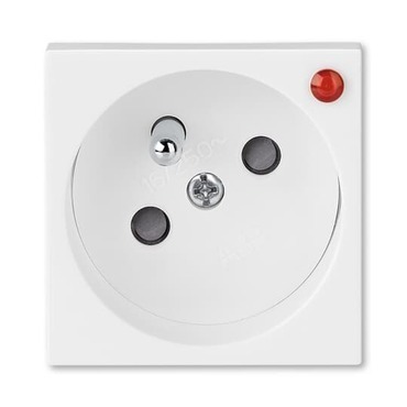 Zásuvka 45x45 ABB Profil 5595N-C02357 B, bílá (RAL 9010), s ochr. přep., s opt. sign.