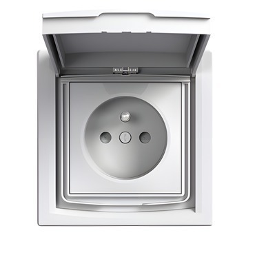 SCHN EPH2800321 Asfora - Zásuvka 2P+PE 250V 16A, clonky, IP44, bílá
