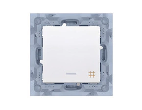 Přepínač křížový SIMON 10 CW7L.01/11, s orient. LED podsv., ř.7So, 10A/250V~, šr. sv., bílá