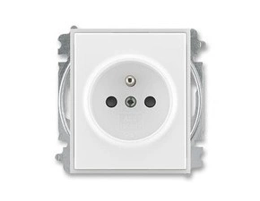 Zásuvka jednonásobná ABB Element 6619E-A06357 01, bílá/ledová bílá,  (typ 6619)